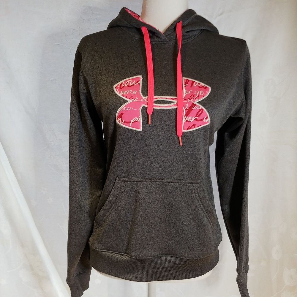 Gray Hooded Under Armour Sweatshirt Size Small